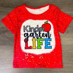 NEW! "Kindergarten Life" Back to School Red Tee T-shirt, size 5Y